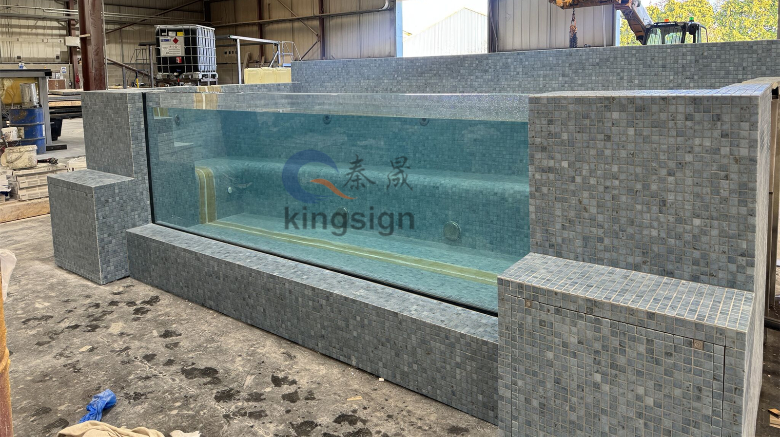 Panel Blok Akrilik Kingsign untuk Tingkap Kolam Renang